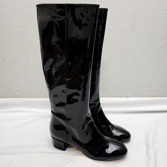 J. Crew Shoes - NEW J. Crew Italian Leather Knee High Black Patent Leather Tall Boot 7.5